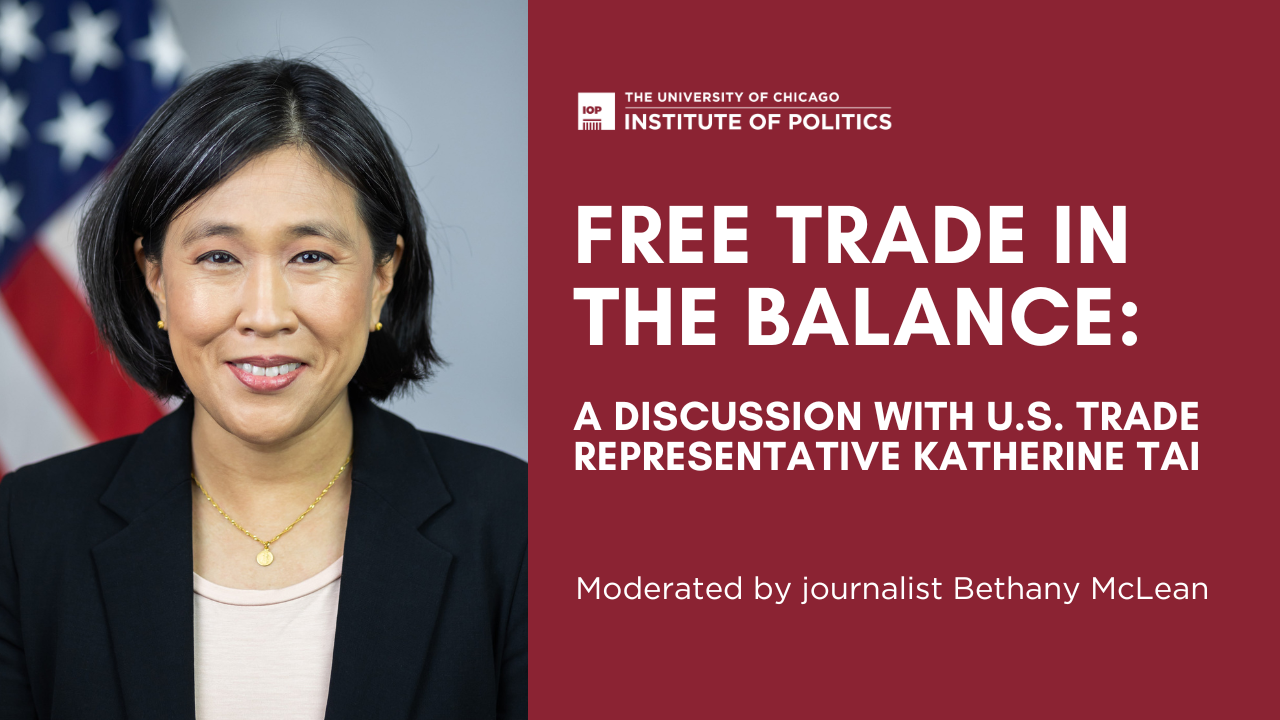 Poster Image for Free Trade in the Balance: A Discussion with US Trade Representative Katherine Tai
