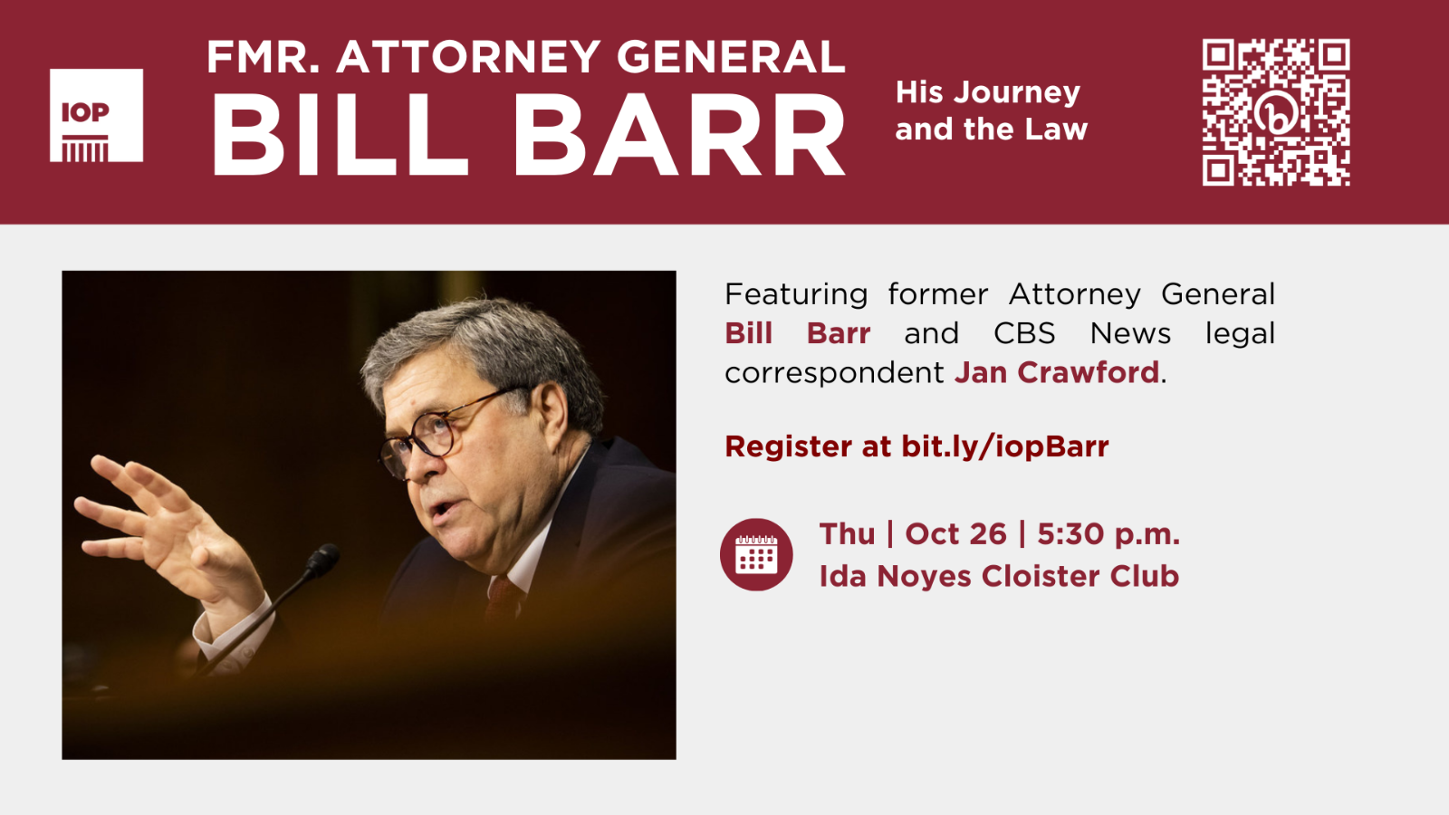 Poster Image for Former Attorney General Bill Barr: His Journey and the Law