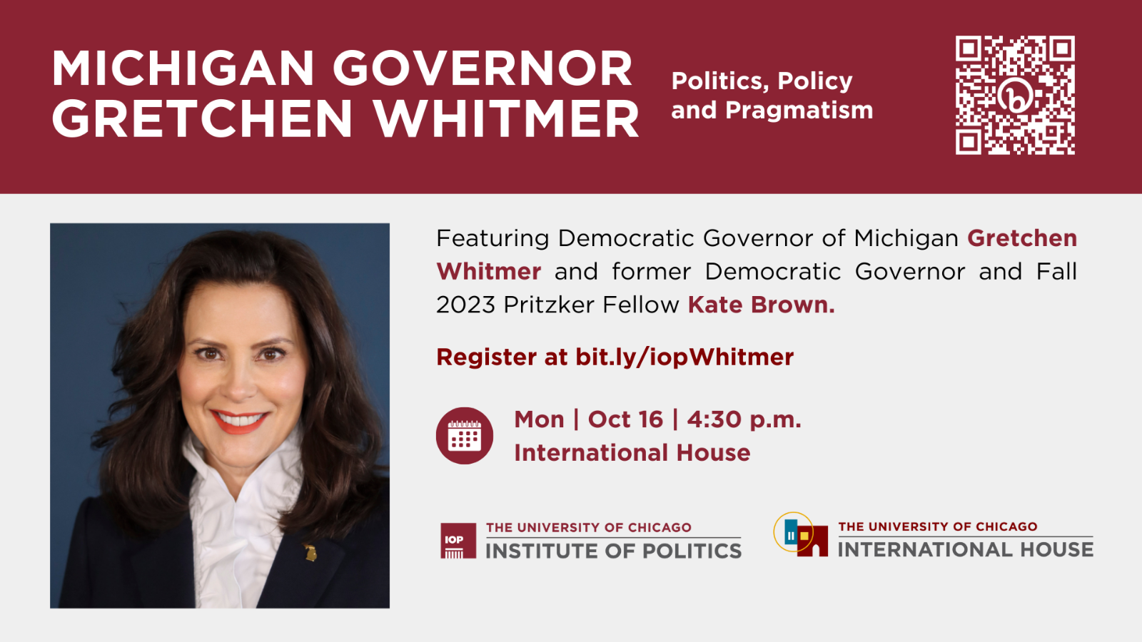 Poster Image for Politics, Policy and Pragmatism: An Hour with Gov. Gretchen Whitmer