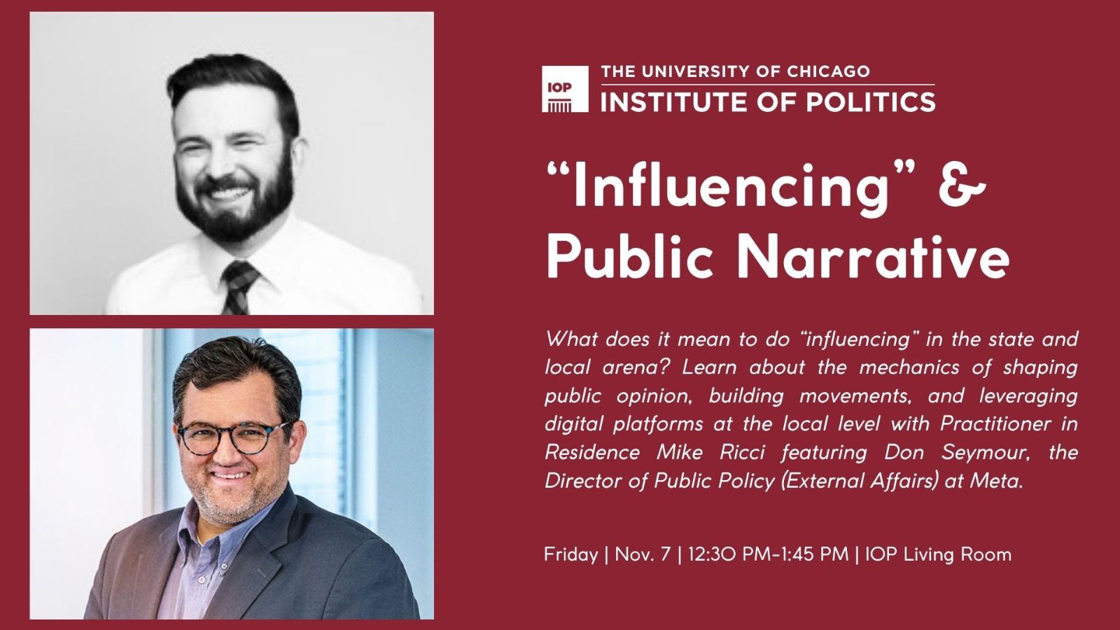Poster Image for "Influencing" & Public Narrative with Mike Ricci and Don Seymour