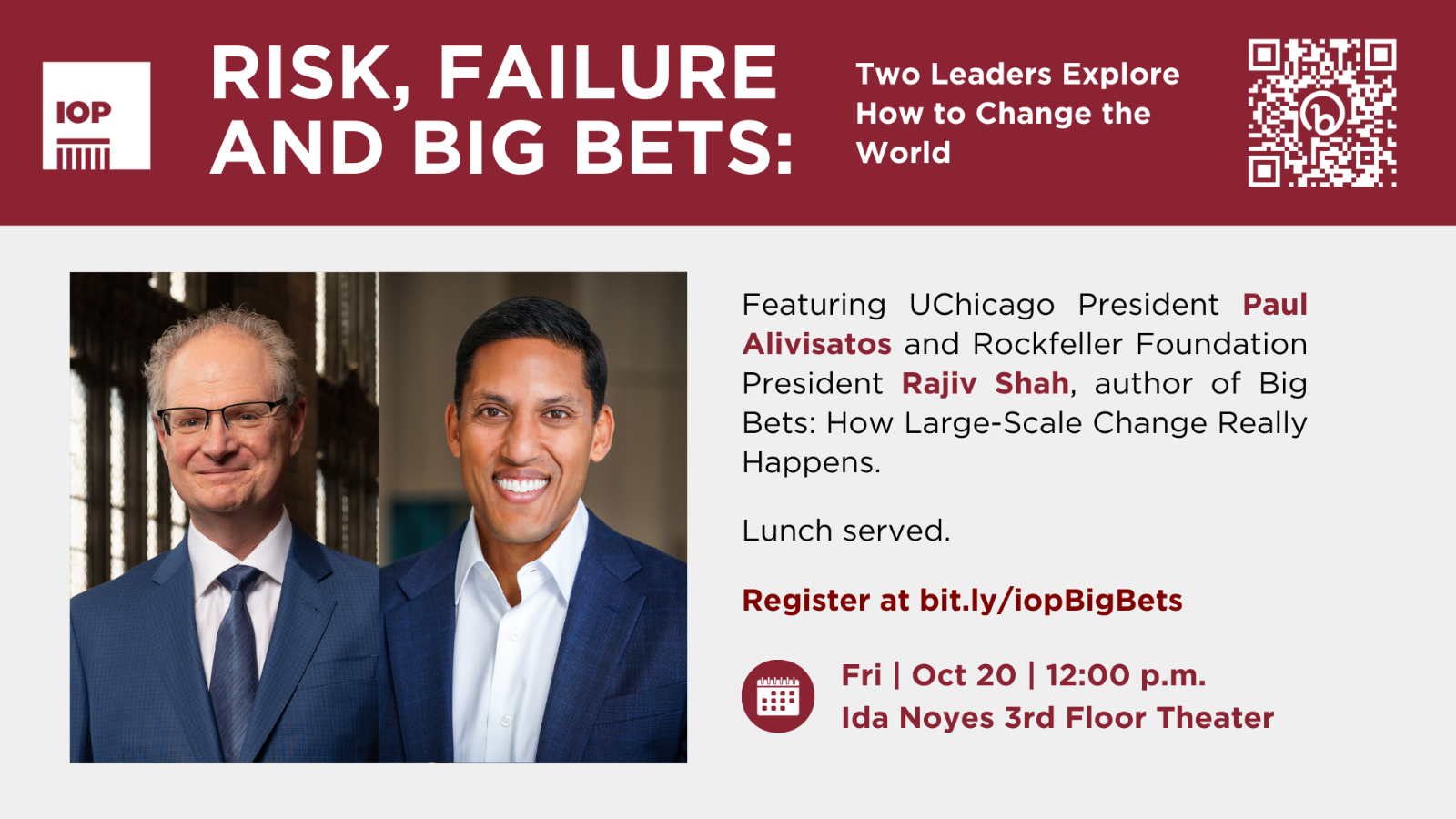 Poster Image for Risk, Failure and Big Bets: Two Leaders Explore How to Change the World