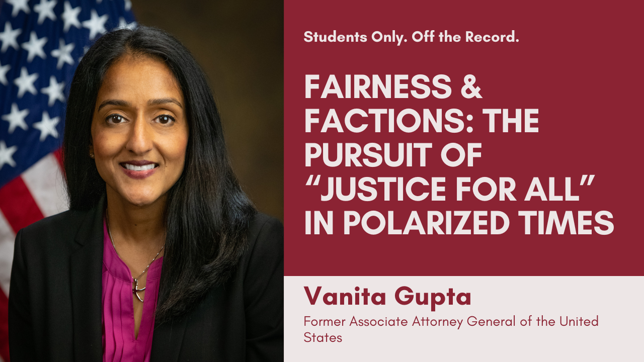 Poster Image for Vanita Gupta | Civil Rights Is Not a Side Street, It’s a Thoroughfare: State of Civil Rights Today